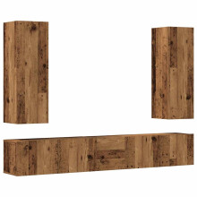 (old wood, 160 cm) vidaXL TV Cabinet Set 5 Piece Chipboard TV Stand Multi Colours Multi Sizes