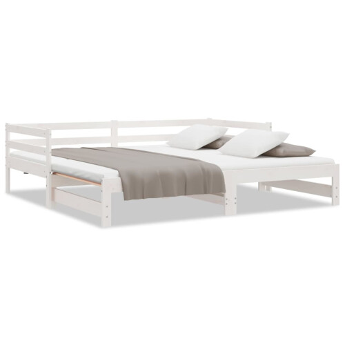 VidaXL (white) vidaXL Solid Wood Pine Pull-out Day Bed Guest Sofa Bed Furniture Multi Colours 1