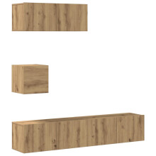 (artisan oak) vidaXL TV Cabinet Set Engineered Wood Media TV Console Multi Colours 1/4 Piece