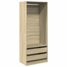 (sonoma oak) vidaXL Wardrobe Clothing Storage Hanger Clothes Cabinet Closet Engineered Wood