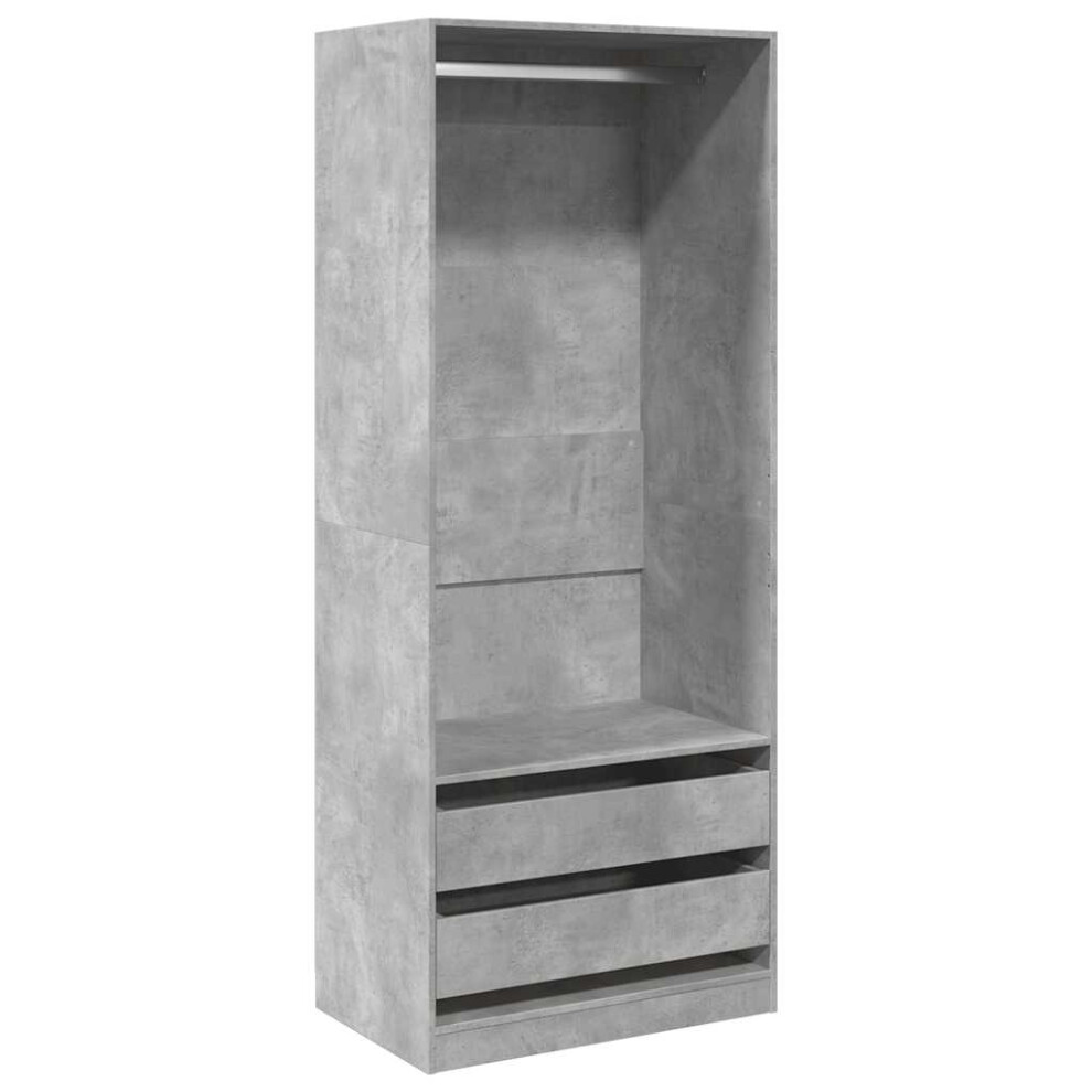 Vidaxl (Concrete ) Wardrobe Clothing Storage Hanger Clothes Cabinet Closet Engineered Wood Grey