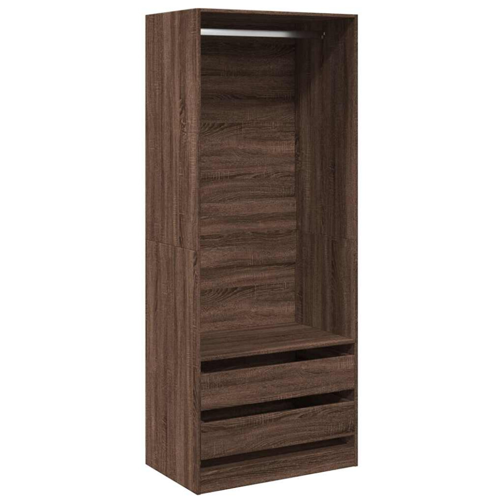 New Vidaxl ( Oak) Wardrobe Clothing Storage Hanger Clothes Cabinet Closet Engineered Wood Brown 3307753