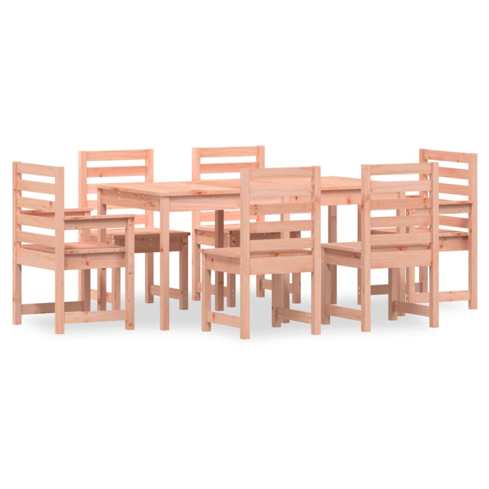 Vidaxl (Natural Douglas) Garden Dining Set Patio Dining Table And Chair 7 Piece Solid Wood Pine