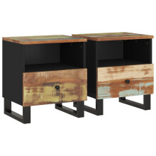 (multicolour, 2 pcs) vidaXL Bedside Cabinets Bed Side Table Telephone Stand Bedroom Nightstand