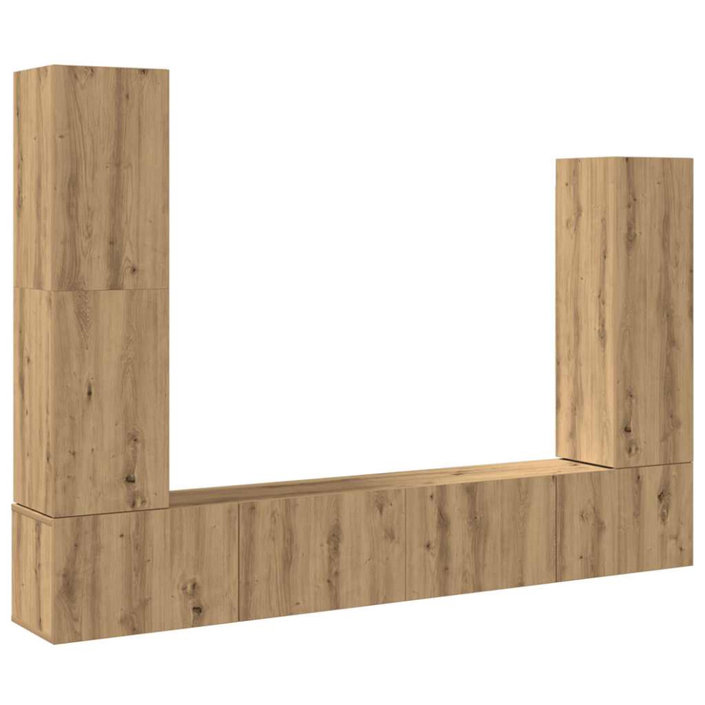 Vidaxl (Artisan Oak, 100 Cm) Tv Cabinet Set 4 Piece Engineered Wood Multi Colours 100/80X30x30 Cm