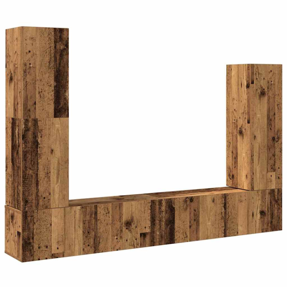 Vidaxl (Old Wood, 100 Cm) Tv Cabinet Set 4 Piece Engineered Wood Multi Colours 100/80X30x30 Cm