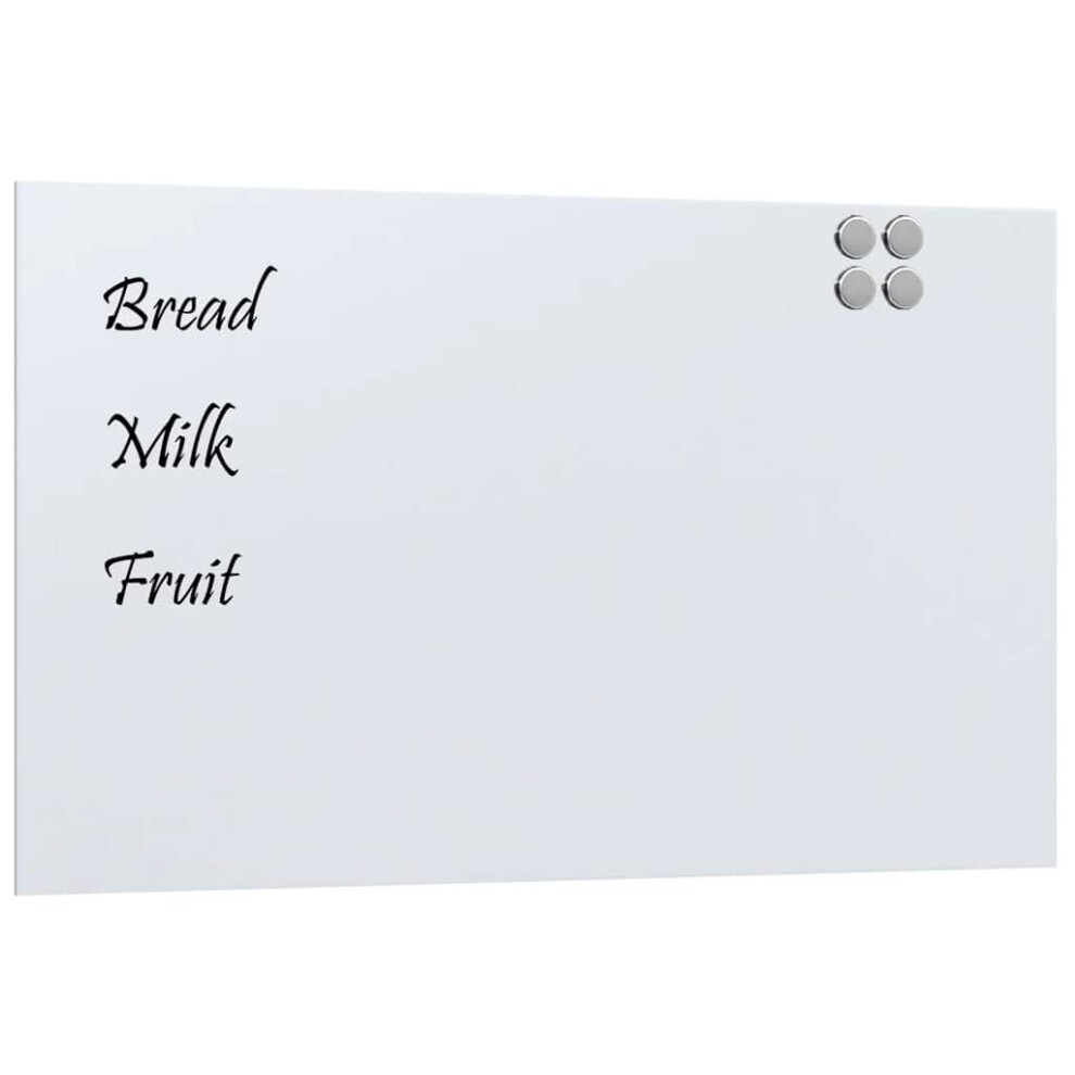 (white, 100 X 60 cm) vidaXL Wall-mounted Magnetic Board Black 100x60 Cm Tempered Glass