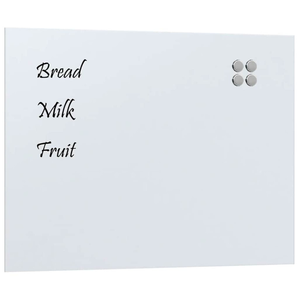 (white, 80 X 60 cm) vidaXL Wall-mounted Magnetic Board Black 100x60 Cm Tempered Glass