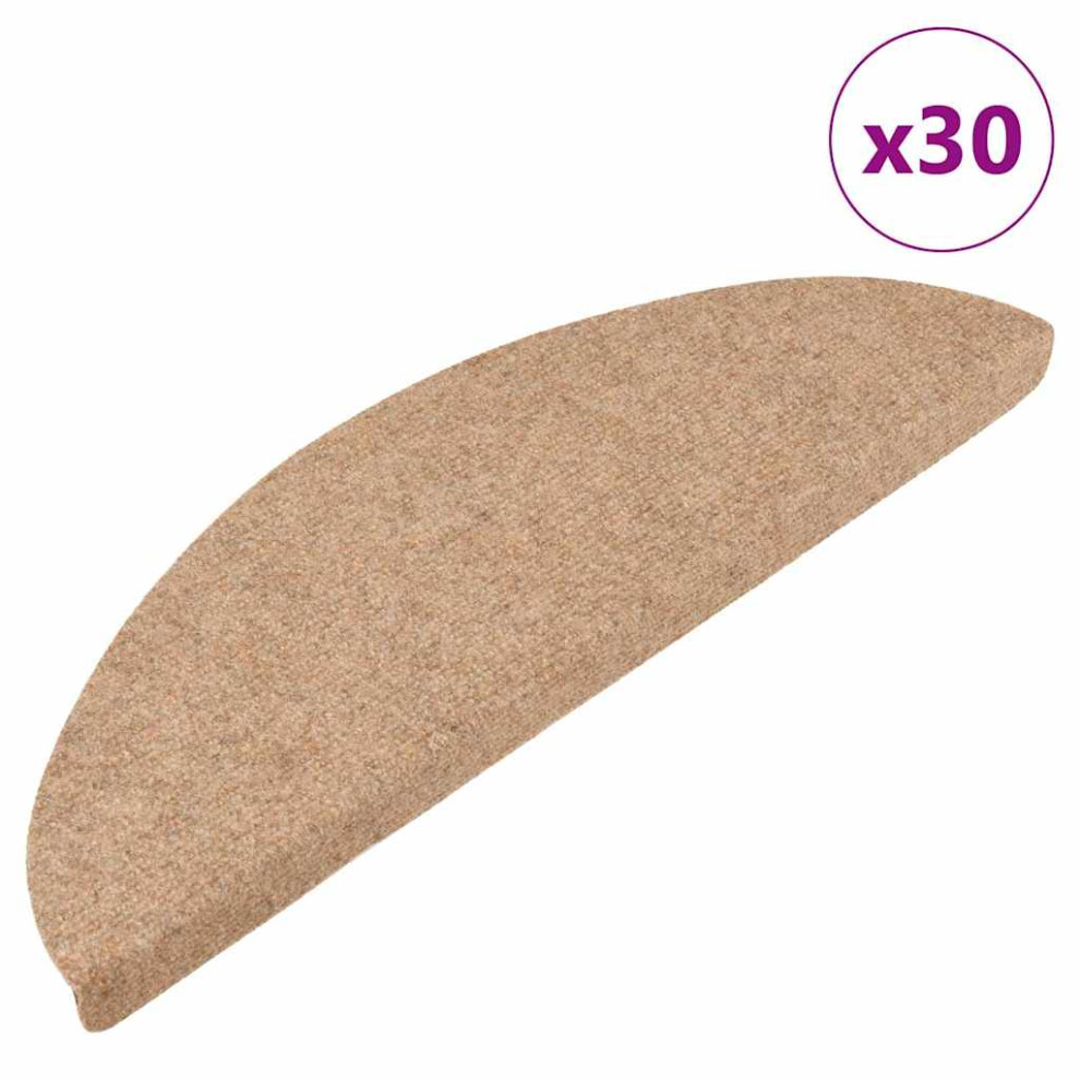 Vidaxl (Beige, 56 X 17 X 3 Cm/ 30 Pcs) Self-Adhesive Stair Mats Carpet Stair Treads Stair Step Protector Rug