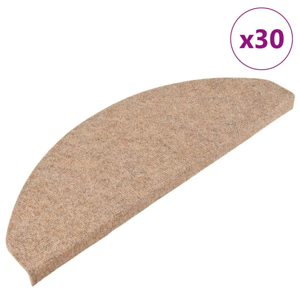 Vidaxl (Beige, 65 X 22.5 X 3.5 Cm/ 30 Pcs) Self-Adhesive Stair Mats Carpet Stair Treads Stair Step Protector Rug