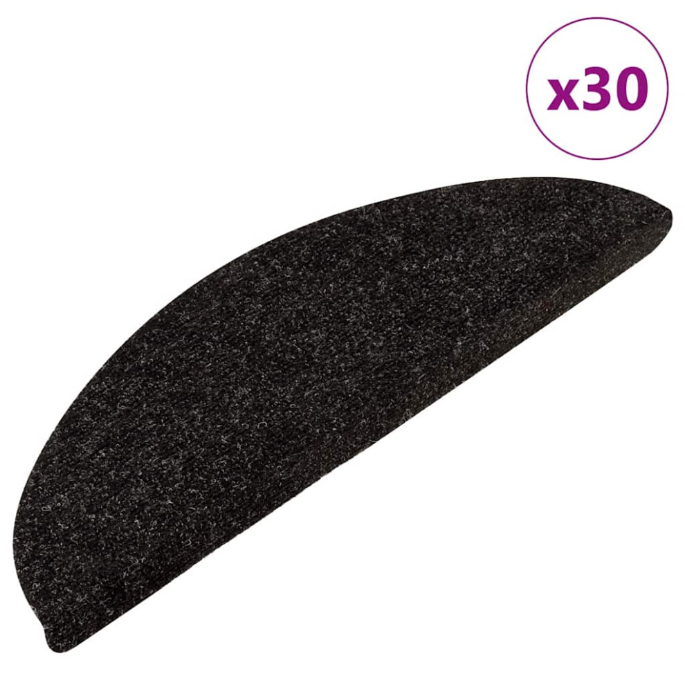 Vidaxl (Anthracite, 56 X 17 X 3 Cm/ 30 Pcs) Self-Adhesive Stair Mats Carpet Stair Treads Stair Step Protector Rug