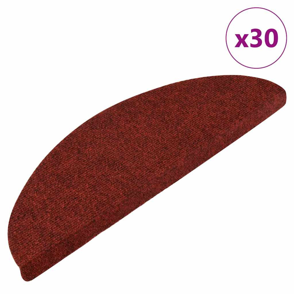 (red, 56 x 17 x 3 cm/ 30 pcs) vidaXL Self-adhesive Stair Mats Carpet Stair Treads Stair Step Protector Rug