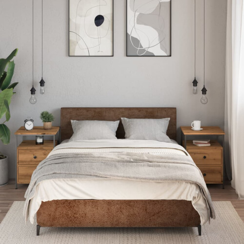 VidaXL (2 pcs) vidaXL Bedside Cabinet Nightstand Bed Side Table Artisan Oak Engineered Wood 2