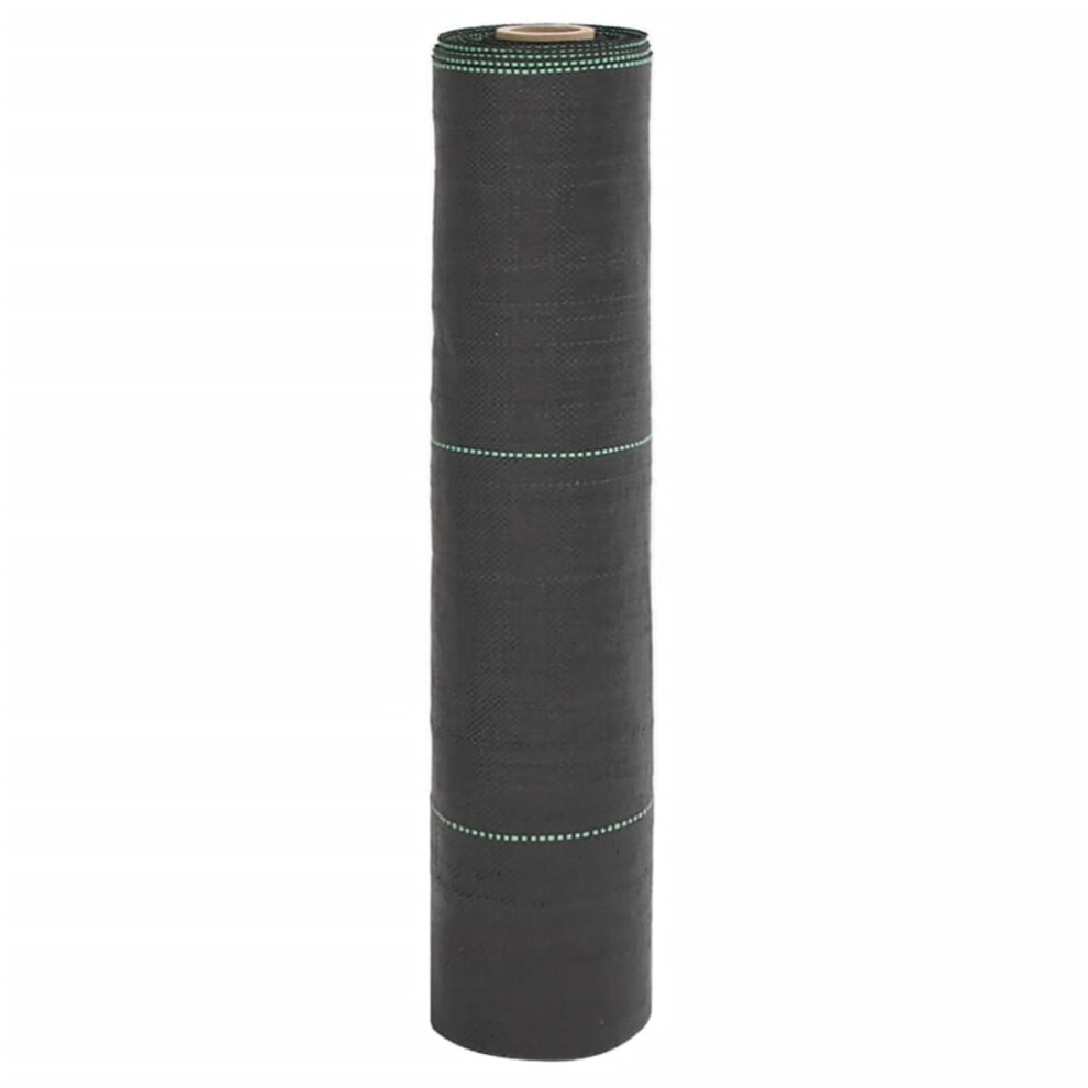 (0.5 X 200 m) vidaXL Weed Membrane Weed Barrier Fabric Weed Control Ground Cover Black PP