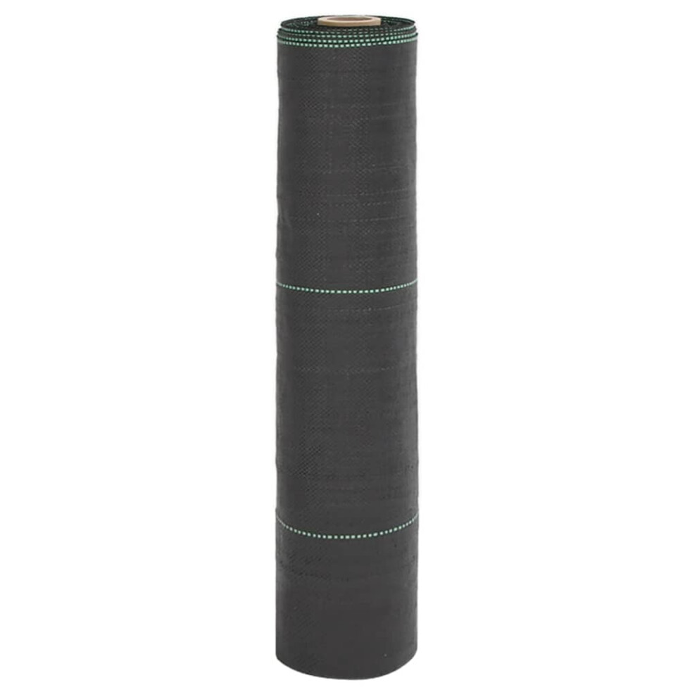 Vidaxl (0.5 X 100 M) Weed Membrane Weed Barrier Fabric Weed Control Ground Cover Black Pp