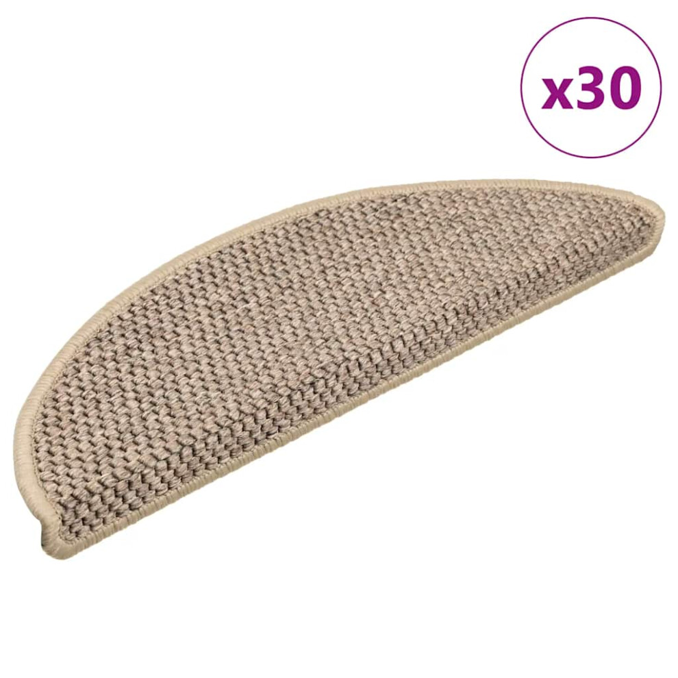 (dark beige, 56 x 17 x 3 cm/ 30 pcs) vidaXL Self-adhesive Stair Mats Stair Treads Protector Rug Sisal-Look 15 pcs