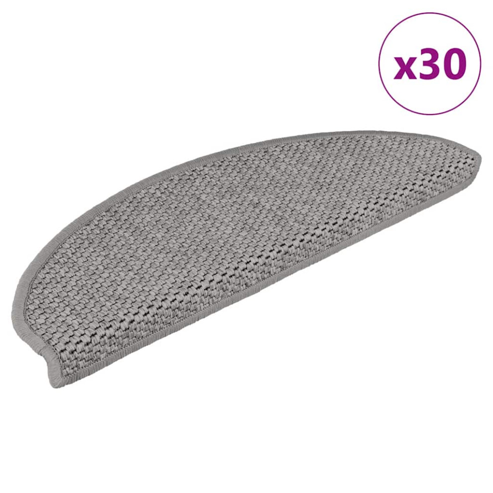 (silver, 65 x 21 x 4 cm/ 30 pcs) vidaXL Self-adhesive Stair Mats Stair Treads Protector Rug Sisal-Look 15 pcs