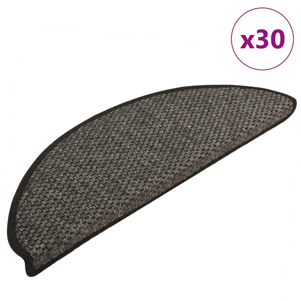 (anthracite, 65 X 21 X 4 cm/ 30 pcs) vidaXL Self-adhesive Stair Mats Stair Treads Protector Rug Sisal-Look 15 Pcs