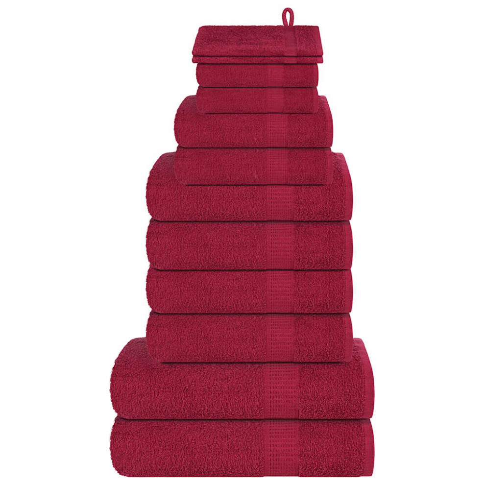 Vidaxl (Bordeaux) Towel Set Washroom Tea Towel Hand Towel Wash Towel 360 Gsm 100% Cotton