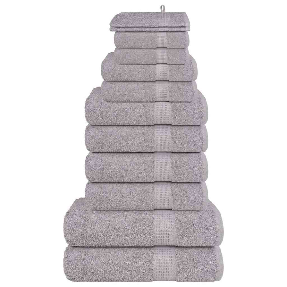 (grey) vidaXL Towel Set Washroom Tea Towel Hand Towel Wash Towel 360 Gsm 100% Cotton