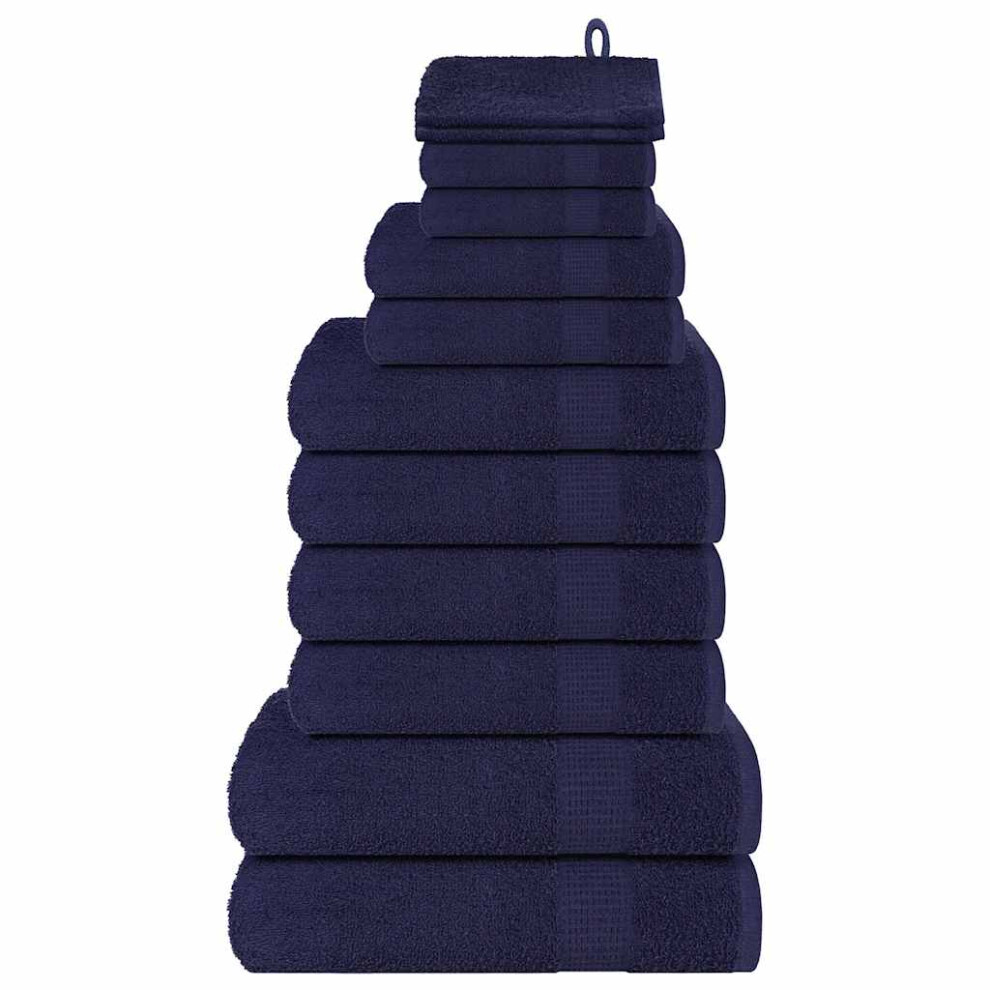 (navy blue) vidaXL Towel Set Washroom Tea Towel Hand Towel Wash Towel 360 Gsm 100% Cotton