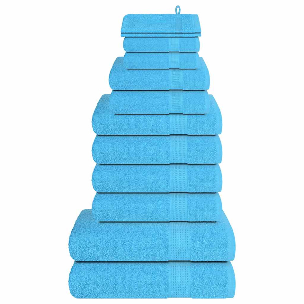 Vidaxl (Turquoise) Towel Set Washroom Tea Towel Hand Towel Wash Towel 360 Gsm 100% Cotton
