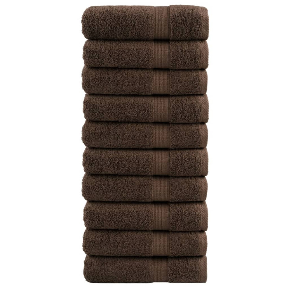 Vidaxl (Brown, 70 X 140 Cm/ 10 Pcs) Premium Soap Towels Hand Bath Towel 4 Pcs Pink 600 Gsm 100% Cotton