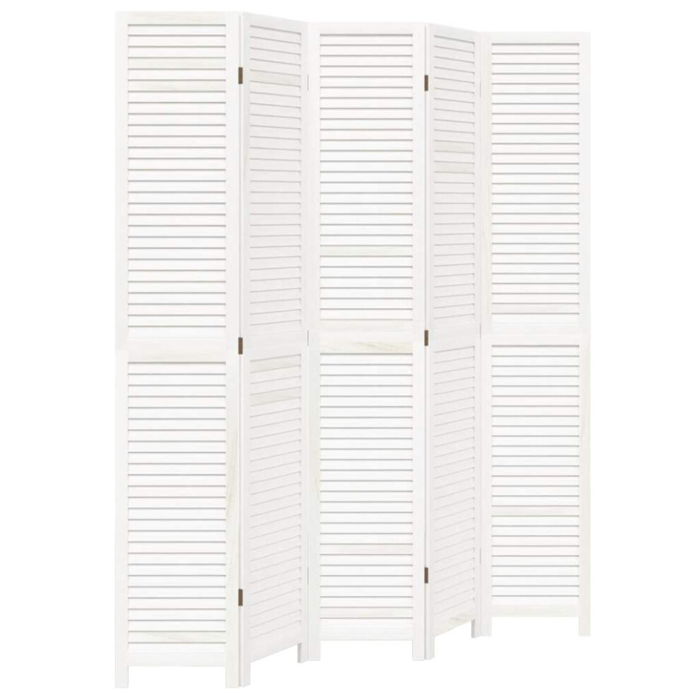(40 x 220 cm/ 5 piece) vidaXL Room DividerÂ 6 Panels Room Privacy Screen White Solid Wood Paulownia-image-OPC-PFZBCYK-NEW