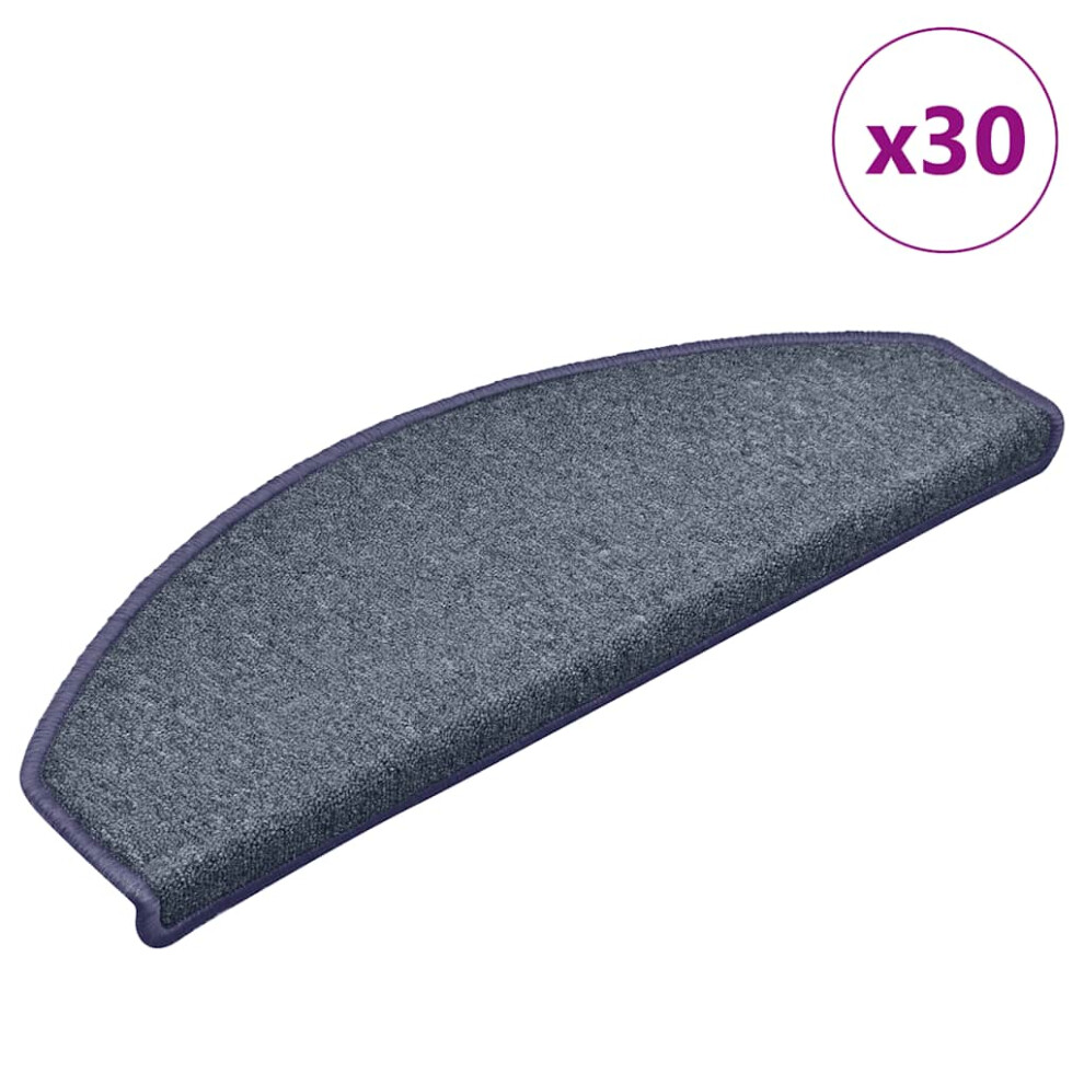 (dark grey and blue, 65 x 24 x 4 cm/ 30 pcs) vidaXL Carpet Stair Treads Dark Green Stair Step Rug Protection Home Decor