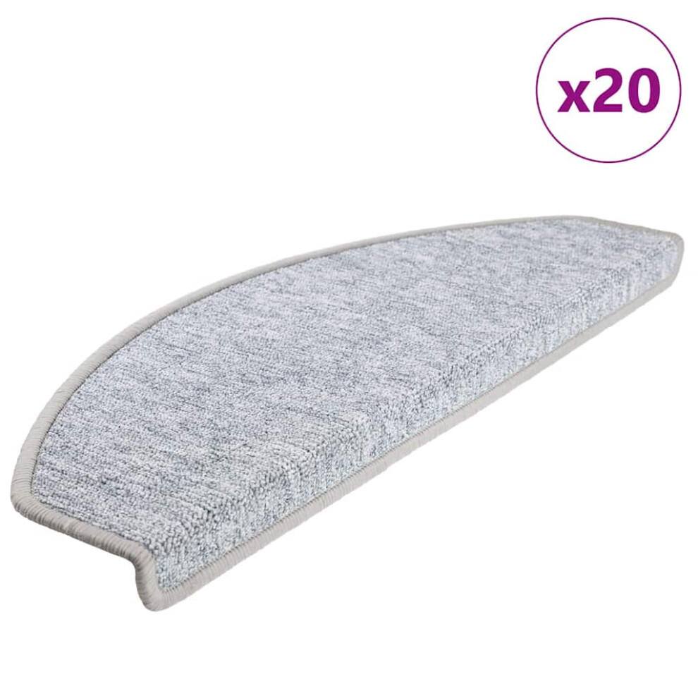 Vidaxl Stair Mats 20 Pcs 65X24x4 Cm Light Grey Half Round Large, Grey - Image 2