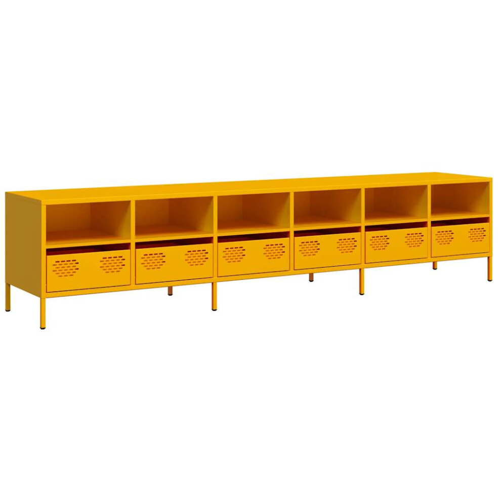 Vidaxl (Mustard Yellow) Tv Cabinet Olive Green 202X39x43.5 Cm Cold-Rolled Steel Tv Stand