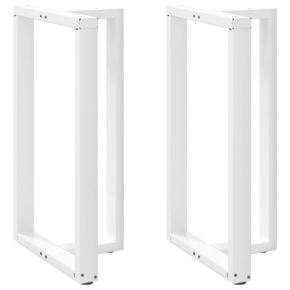 Vidaxl (White, 60 X 35 X (100-101) Cm) Dining Table Legs T-Shaped Desk Legs Metal Furniture Legs 2 Pcs Steel