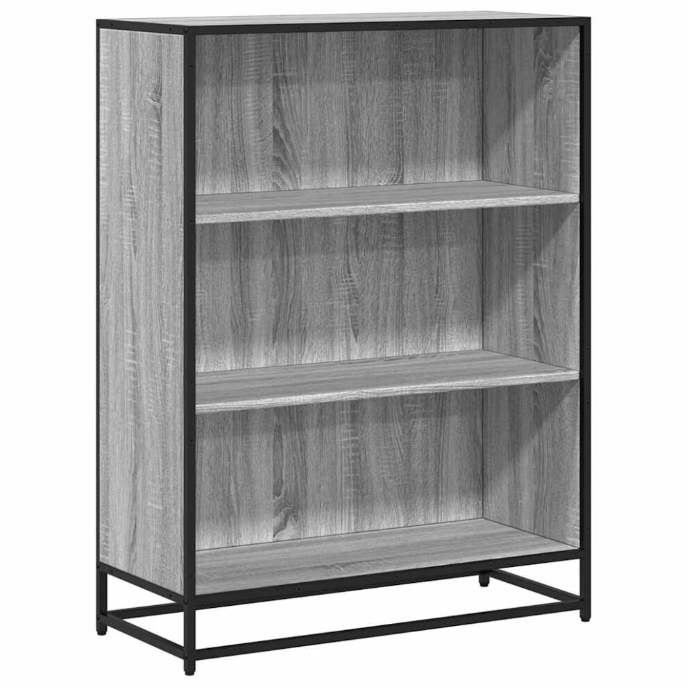 (grey sonoma, 80.5 cm) vidaXL Book Cabinet Brown Oak 60x35x107.5 Cm Engineered Wood Bookcase