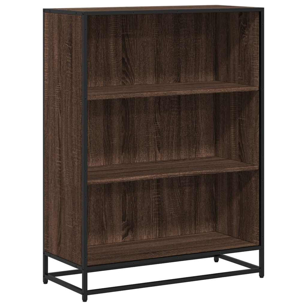 (brown oak, 80.5 cm) vidaXL Book Cabinet Brown Oak 60x35x107.5 cm Engineered Wood bookcase-image-OPC-PFZBDJG-NEW