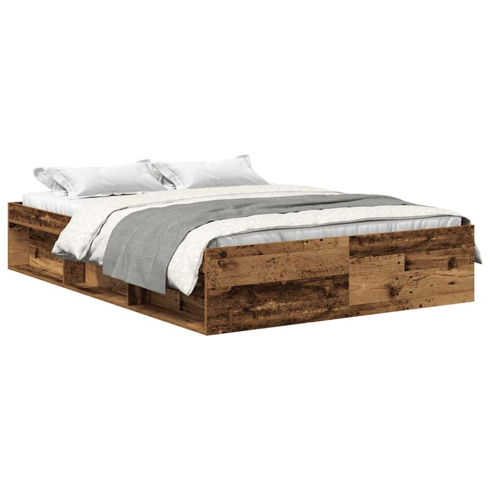 Vidaxl (Old Wood, 120 X 200 Cm) Bed Frame Bedroom Mattress Foundation Guest Room Bedstead Bed Base