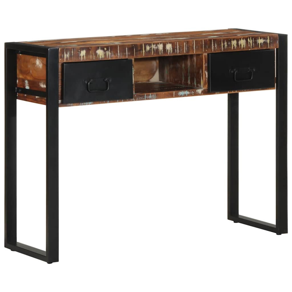 (Multicolour) vidaXL Console Table Multicolour 100x35x75 cm Solid Wood Reclaimed sofa table