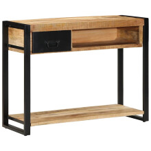 vidaXL Konsolentisch 100x35x75 cm Raues Massivholz Mango