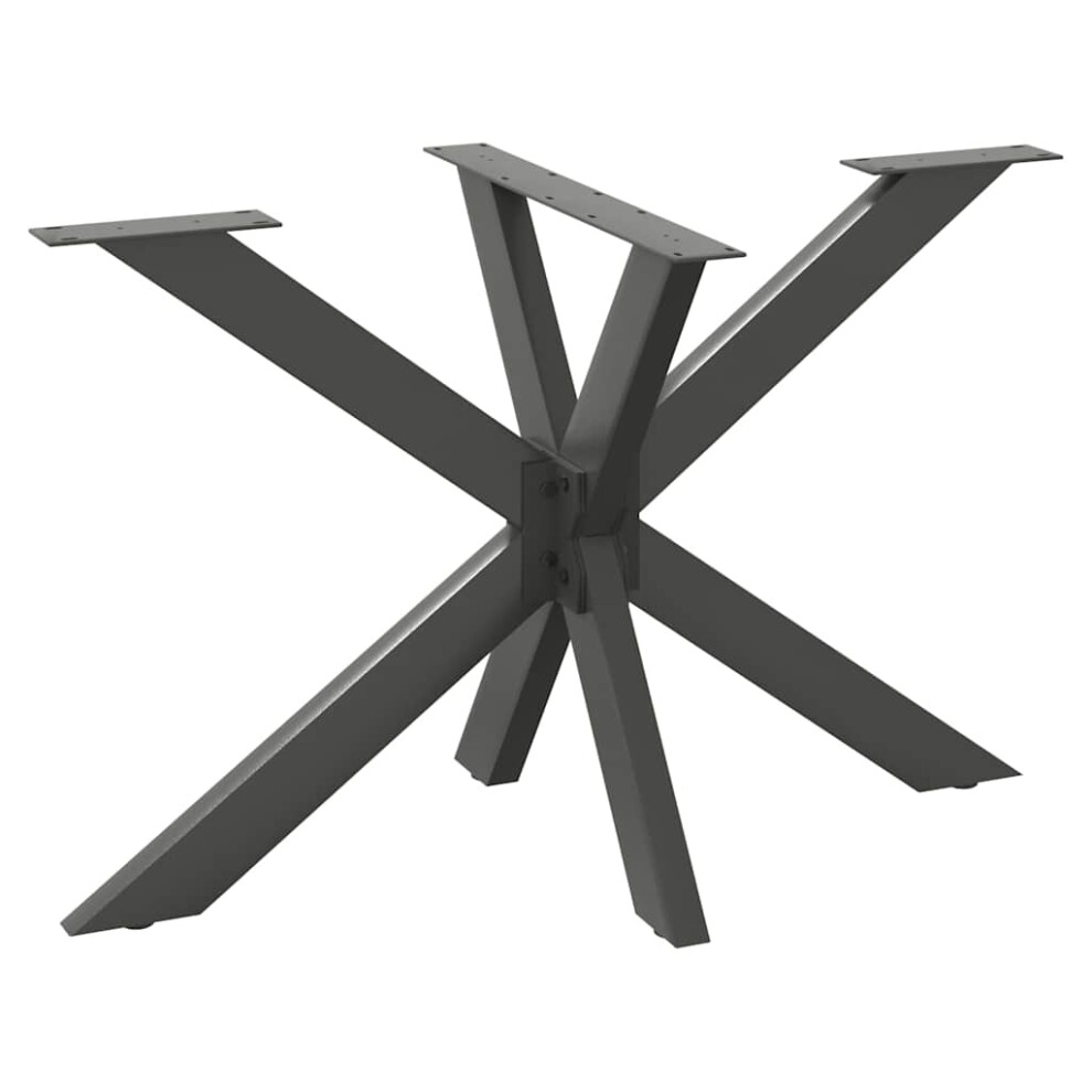 (anthracite, 120 X 68 X (72-73) cm) vidaXL Dining Table Legs Spider Shape Desk Legs Furniture Legs 2 Pcs Steel