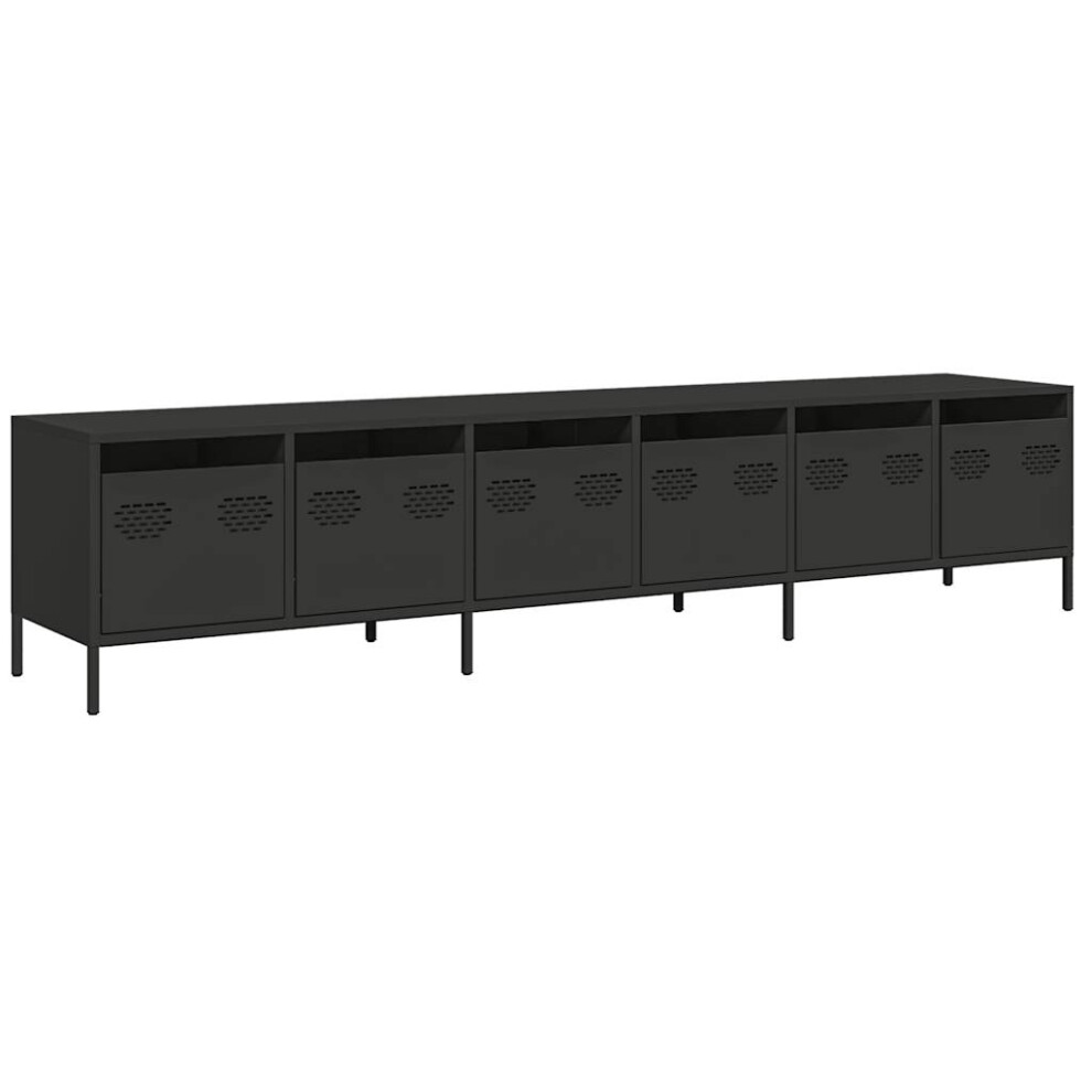 Vidaxl (Black) Tv Cabinet Pink 202X39x43.5 Cm Cold-Rolled Steel Tv Stand Tv Sideboard
