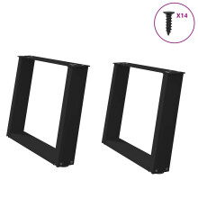 vidaXL Couchtischbeine U-Form 2 Stk. Schwarz 70x(42-43) cm Stahl