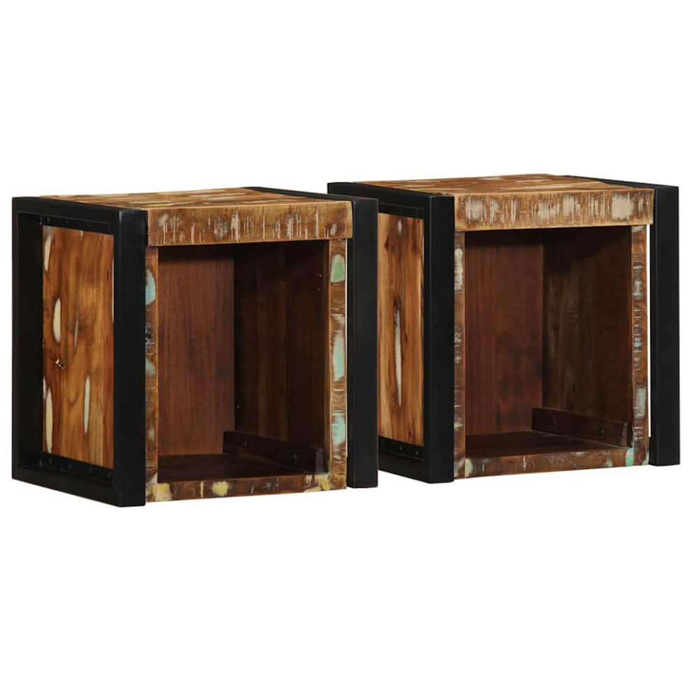 (multicolour) vidaXL Bedside Cabinets 2 pcs Multicolour 40x35x40 cm Solid Wood Reclaimed
