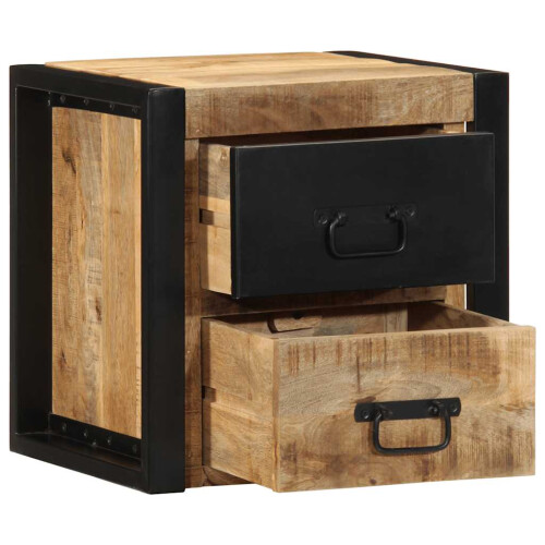VidaXL (brown, 2 pcs) vidaXL Bedside Cabinets 2 pcs 40x35x40 cm Solid Rough Wood Mango bedside table 2