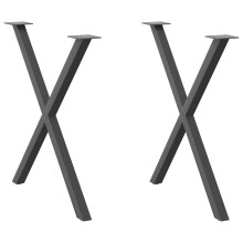 (anthracite, 70 x (72-73) cm (40 mm)/ 2 pcs) vidaXL Dining Table Legs X-Shaped Desk Legs Kitchen Metal Furniture Legs Steel
