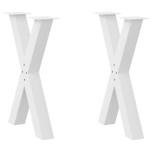 (white, 50 x (72-73) cm (80 mm)/ 2 pcs) vidaXL Dining Table Legs X-Shaped Desk Legs Kitchen Metal Furniture Legs Steel