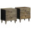 VidaXL (2 pcs) vidaXL Bedside Cabinets 2 pcs Light Grey 40x33x46 cm Solid Wood Mango 1