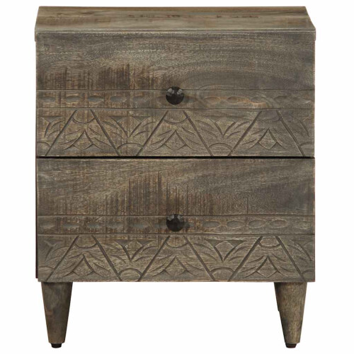 VidaXL (1 pcs) vidaXL Bedside Cabinets 2 pcs Light Grey 40x33x46 cm Solid Wood Mango 2