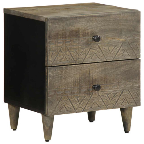 VidaXL (1 pcs) vidaXL Bedside Cabinets 2 pcs Light Grey 40x33x46 cm Solid Wood Mango