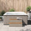 VidaXL (light grey) vidaXL Hot Tub Step Light Grey 100x50x50.5 cm Poly Rattan and Solid Acacia 2