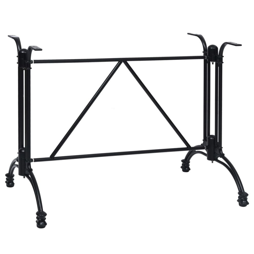 (93 x 60 x 72 cm) vidaXL Bistro Table Leg Replacement Table Legs Desk Leg Black Cast Aluminium