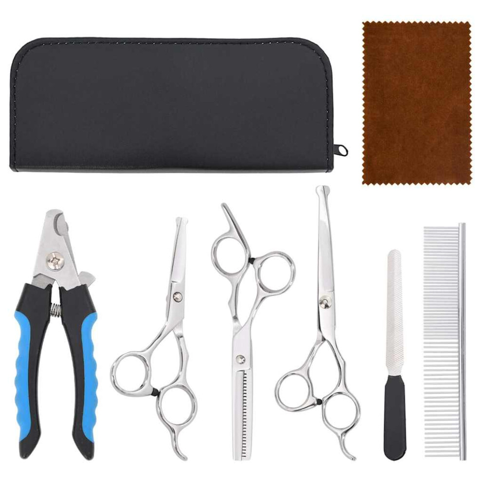 (6 pcs) vidaXL 6 Piece Dog Grooming Scissors Set Stainless Steel dog grooming scissor